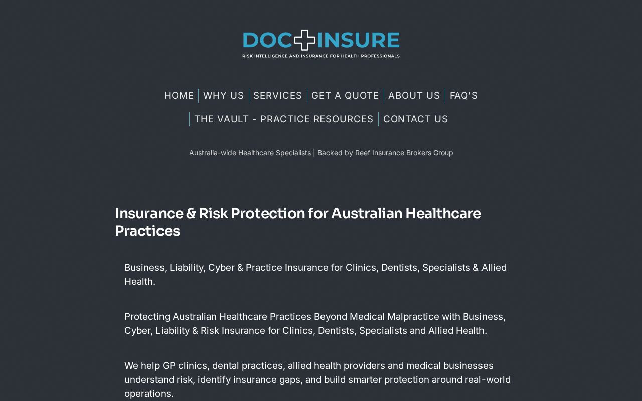 Healthcare Practice Insurance & Risk Advisory Australia | Doc Insure